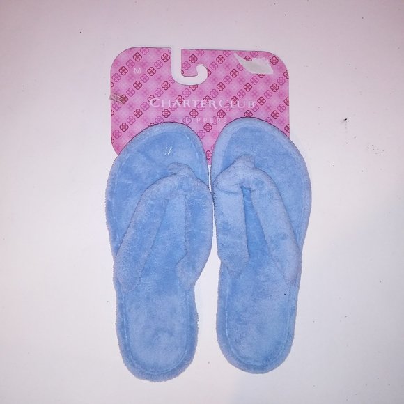 Charter Club Slippers Womens Medium Light Blue Thong New With Tags  *Bundle to S - Picture 2 of 6